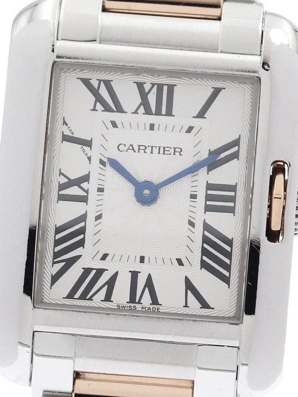 CARTIER Tank Anglaze SM W5310036 PG2 tone Silver Dial Quartz Ladies Watch_943415